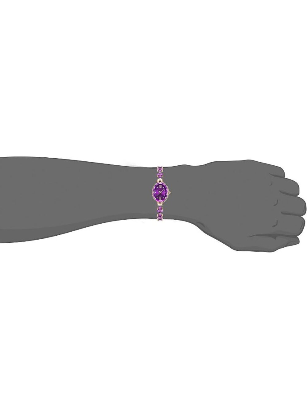 Women's Purple Luxury Petal Casual Bracelet Simulated Quartz Elegant Wrist Watch - Picture 3 of 6